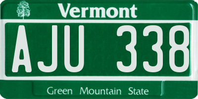 VT license plate AJU338