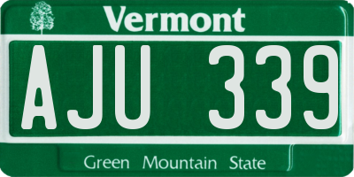VT license plate AJU339