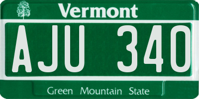 VT license plate AJU340
