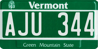 VT license plate AJU344
