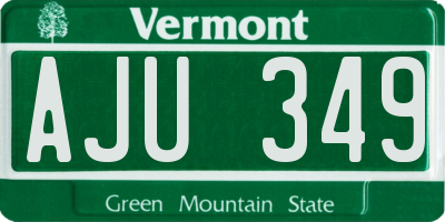 VT license plate AJU349