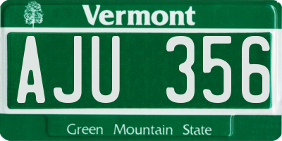VT license plate AJU356