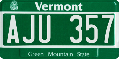 VT license plate AJU357