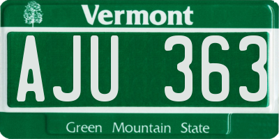 VT license plate AJU363