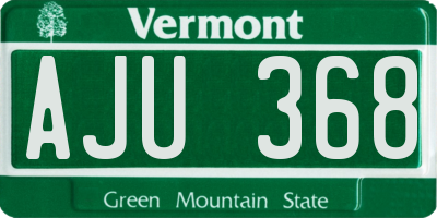 VT license plate AJU368