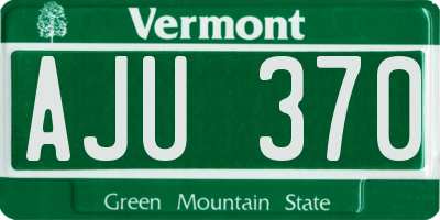 VT license plate AJU370