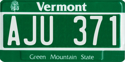 VT license plate AJU371