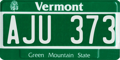 VT license plate AJU373