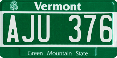 VT license plate AJU376
