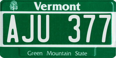 VT license plate AJU377