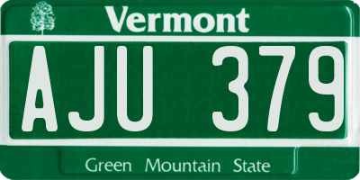 VT license plate AJU379