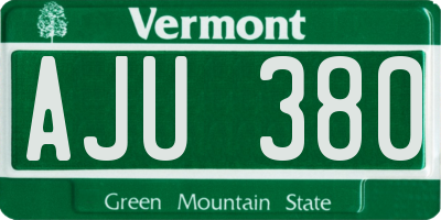 VT license plate AJU380