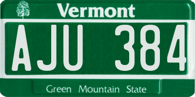 VT license plate AJU384