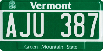 VT license plate AJU387