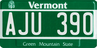 VT license plate AJU390