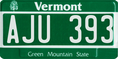 VT license plate AJU393