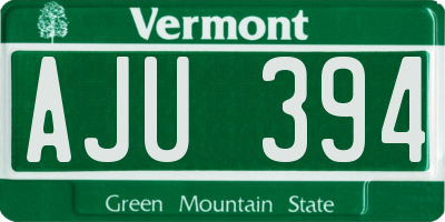 VT license plate AJU394