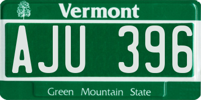 VT license plate AJU396
