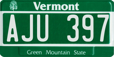 VT license plate AJU397