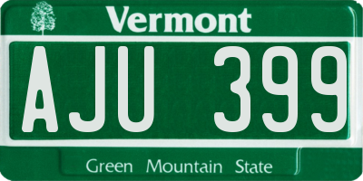 VT license plate AJU399