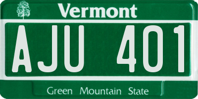 VT license plate AJU401