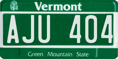 VT license plate AJU404