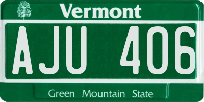 VT license plate AJU406