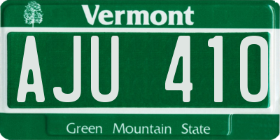 VT license plate AJU410