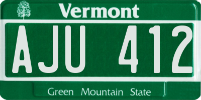 VT license plate AJU412