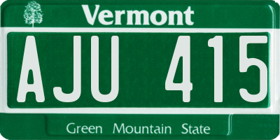VT license plate AJU415