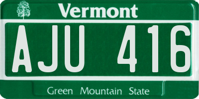 VT license plate AJU416