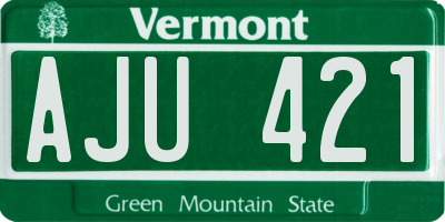 VT license plate AJU421