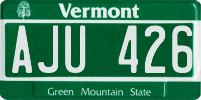 VT license plate AJU426