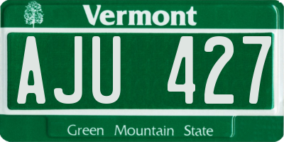 VT license plate AJU427