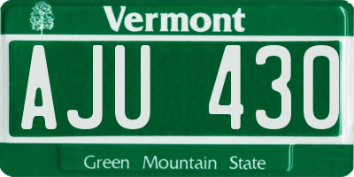 VT license plate AJU430