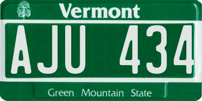 VT license plate AJU434