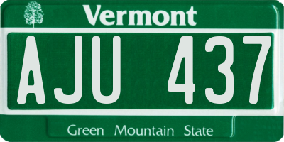 VT license plate AJU437