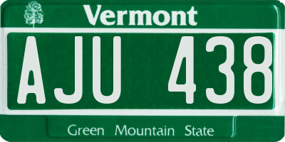VT license plate AJU438
