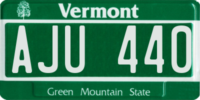 VT license plate AJU440