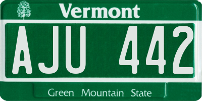 VT license plate AJU442