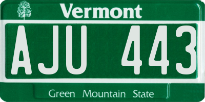 VT license plate AJU443