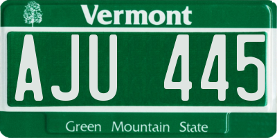 VT license plate AJU445