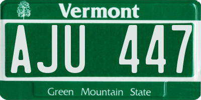 VT license plate AJU447