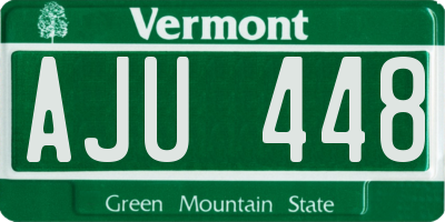 VT license plate AJU448