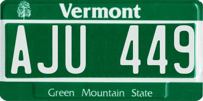 VT license plate AJU449