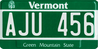 VT license plate AJU456