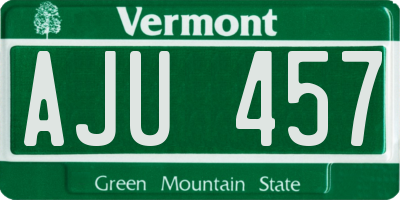 VT license plate AJU457