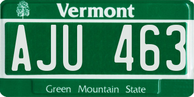 VT license plate AJU463