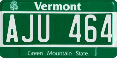 VT license plate AJU464