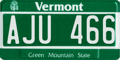 VT license plate AJU466